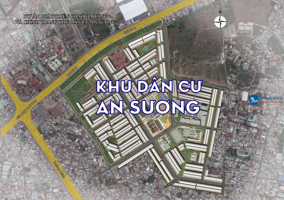 Khu dân cư An Sương 64 ha Quận 12 nhìn từ trên cao