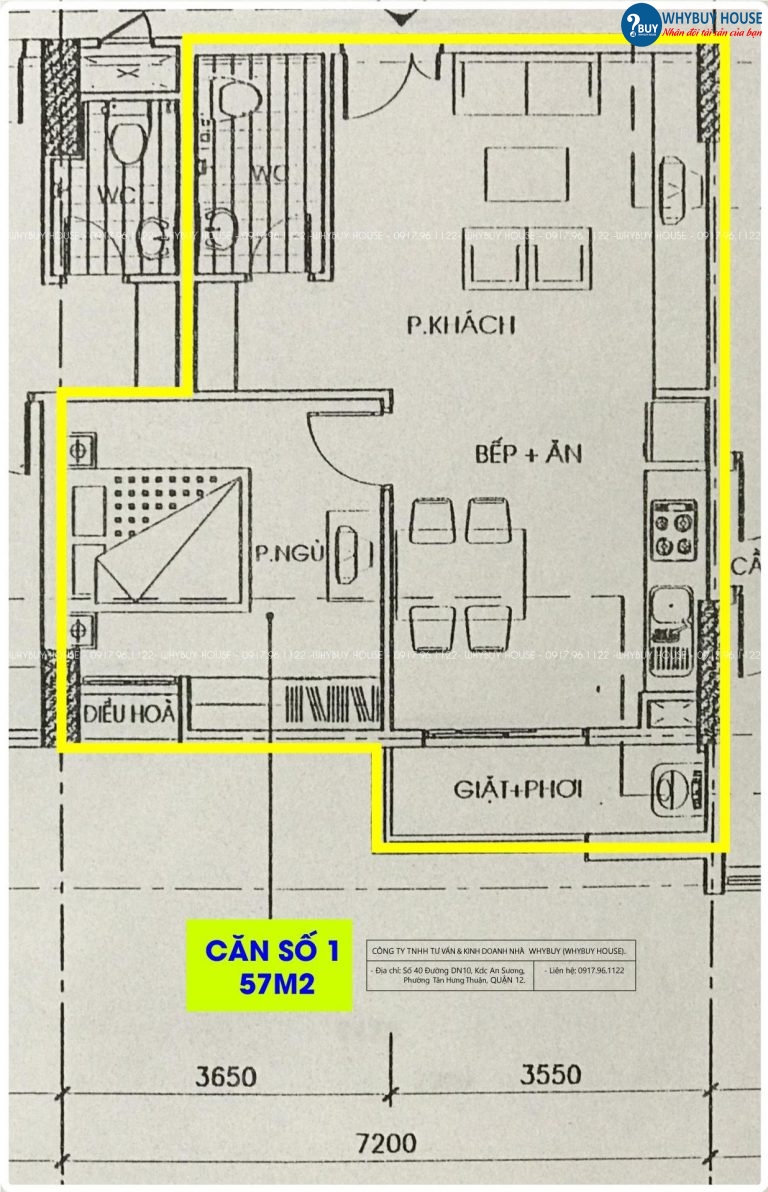 Bán căn hộ chung cư Đông Hưng 57m2, sổ hồng, tầng 10.