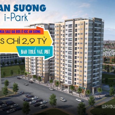 Bán căn hộ An Sương iPark 2.9 tỷ, 78m2, 2 phòng ngủ, 2 nhà vệ sinh, bao hết VAT, phí bảo trì.