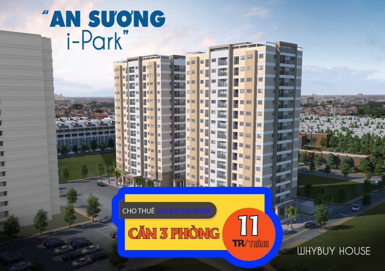 Cho thuê căn hộ An Sương iPark Quận 12, 3PN 2WC, có nội thất, giá 11tr.